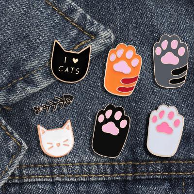 China Europe and America Cartoon Cat Colorful Foot Pins Acrylic Badges Brooch Cute Lapel Pin For Women Clothes On 1Pcs Backpack Accessories Jewelry for sale