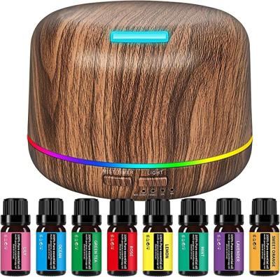 China 300ml Wooden Car Grain Ultrasound Aromatherapy Essential Oil Humidifier Can Holds 6 Bottles of Essential Oils for sale