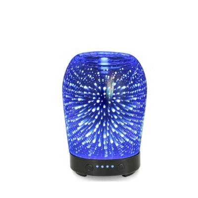 China Colorful Darkening Aromatherapy Quick Humidifying 3D Glass Aroma Essential Oil Diffuser Air for Bedroom for sale