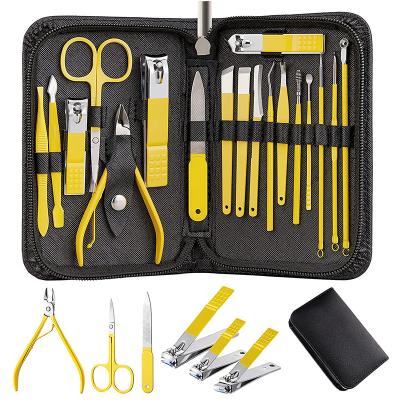 China Beauty Care Carbon Steel Nail Clipper Beauty Kit Yellow Premium Nail Tool Kit Manicure Set for sale