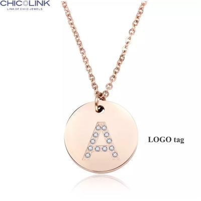 China CHICOLINK TRENDY Gold Plated Stainless Steel Non Tarnish Jewelry Smiley Face Charm Pendant Necklace Happy Clip Chain for sale