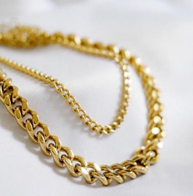 China Romantic Fashion Cuban Link Choker Necklace Gold Stainless Steel Non Tarnish Miami Cuban Link Jewelry Chain Necklace For Gifts Necklace for sale