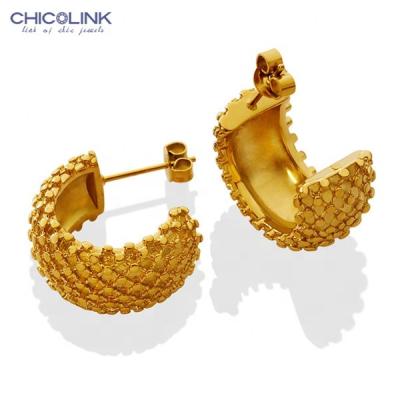 China Color Not Fade CHICOLINK Vintage Women's cc Earrings Jewelry Luxury Wholesale Designer 14k Gold Stainless Steel 2022 for sale