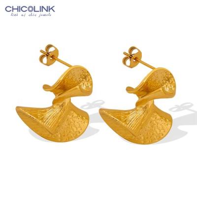 China Color Not Fade CHICOLINK Statement Earrings Women Stainless Steel Gold Plated Jewelry Ladies Fashion 2022 Female Earring for sale