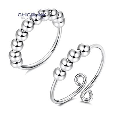 China CHICOLINK CLASSIC Sliding Anti Worry Beads Ring Stainless Steel Sliding Minimalist Adjustable Worry New Design Movement for sale