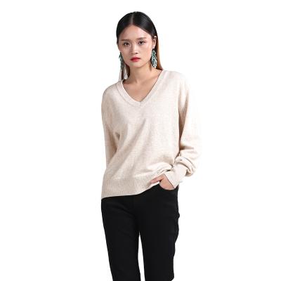 China Best Quality 100% Pure Cashmere Anti-wrinkle Cashmere Sweater Pullover Sweater Warm Wool Plain Off White Sweater for sale