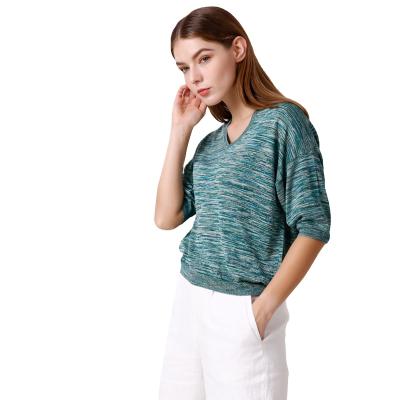 China Nature Anti-Wrinkle Nature Professional Silk Knitwear Women Cashmere V-Neckline V-Neckline Sweater for sale