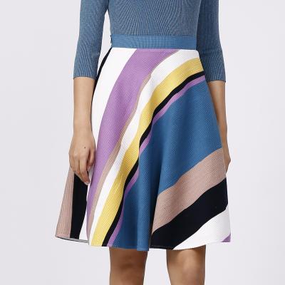 China Newly Designed Fashion Colorful Silk Skirt Breathable Fashion Casual Party Knitted Ladies Skirt for sale