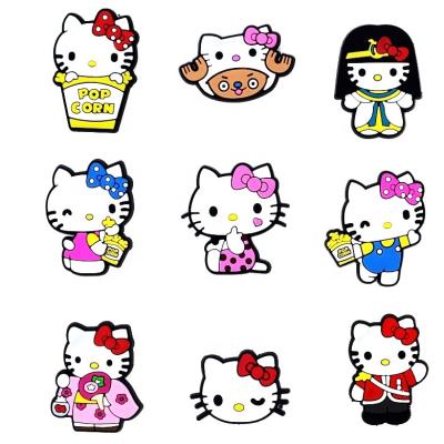 China Shoe Charm Hello Kitty Fang Shoe Charms Hot Selling Japanese Cartoon Shoe Charms for sale