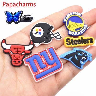 China Shoe charm designer nfl croc shoe charms soft pvc cartoon croc shoe charm lipstick new cheap custom leaves for charm lady for sale