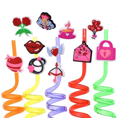 China new arrival silicone custom straw pvc charm top cover for tumbers bar wholesale cute accessories 2.5-3cm for sale