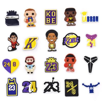 China PVC & Fans Acces Commemorative Peripheral PVC Pin Boys Mens Jeans Decoration Rubber Badge Kobe Brooch Basketball Sport Star Kobe Rubber Pins for sale