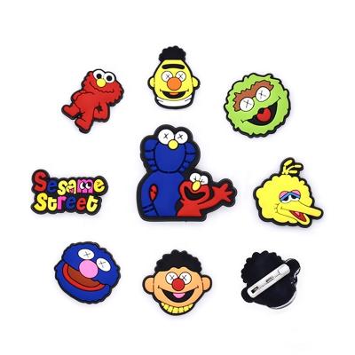 China High Quality Sesame Street Cartoon Pins Badges PVC Rubber Kids Elmo Decor Brooch For Party Birthday for sale