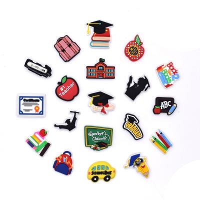 China PVC & Graduation Season Rubber Brooch College Shoe Charm Students Badges High School Study Pins Brooches PVC Ceremony Party Decor Schoolbags for sale