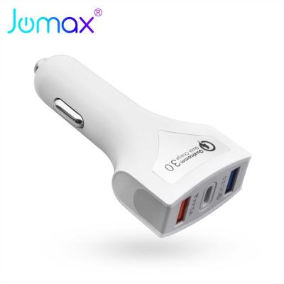 China UniversalÂ   2022 New Type-C Port Quick Charger 3 USB Quick Charging QC3.0 Car Port Charger for sale