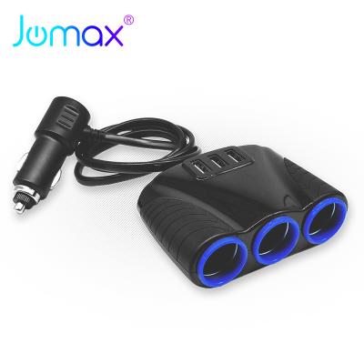 China Colorful Lights Tending Products 2022 3 Port USB Cigarette Lighter Car Charger For USB B Cable Car Phone Charger Wireless Charger for sale