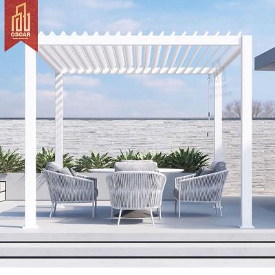 China Easily Assembled Metal Pergola Outdoor Waterproof Aluminum Pergola for sale