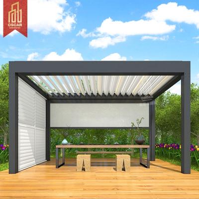 China Easily Assembled Pergola Roof Cover Pergola Motorized Bioclimatic Pergola for sale