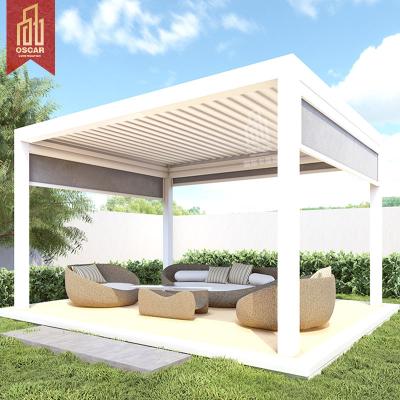 China Modern Louvered Roof Gazebo Pergola Motorized Easily Assembled Aluminum Prefab Construction Houses Arches, Gazebos, Pergolas for sale