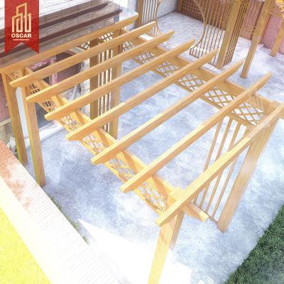 China Factory Price Easily Assembled Wood Like Durable Outdoor Aluminum Alloy Garden Pergola Trellis for sale