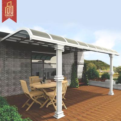 China Anti-UV Free Standing Tent Patio Cover With Column Light Gray Polycarbonate Roof Balcony Tarp Tent Canopy for sale