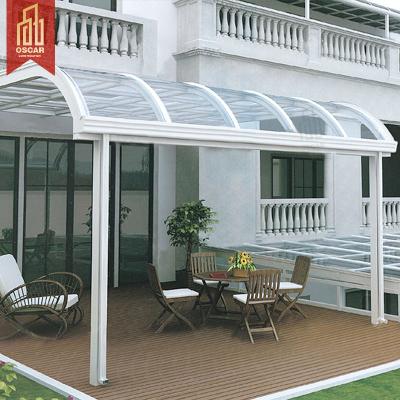 China Windproof Aluminum Canopy Canopy Sunshade Canopy Polycarbonate Roof Deck Patio Cover Anti-UV Custom Awnings for sale