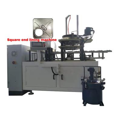 China Construction worksÂ   Rectangular / Square Can Lid Curving Composite Lining Machine For Box Making for sale