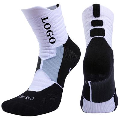 China Custom Wholesale Breathable Logo Hoops Breathable Mens Professional Compression Athletic Running Sports Booties Reuse Socks for sale