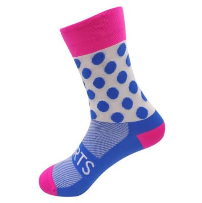 China Wholesale Custom Breathable Polka Dot Cycling Socks, Sports Sommpression Socks Men Cycling Socks For Outdoor Riding Activities for sale