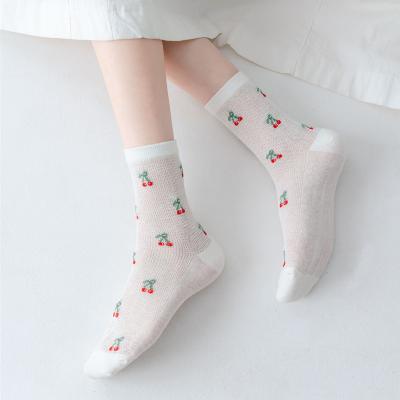 China Mesh Socks Women Cotton Thin Summer Casual Antibacterial Antibacterial Crew Breathable Socks for sale