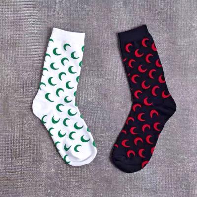 China OEM Logo Wholesale Moon Pattern Crew Antibacterial Antibacterial Custom Adult Tube Socks Mens 100% Cotton 100 Pack Socks for sale