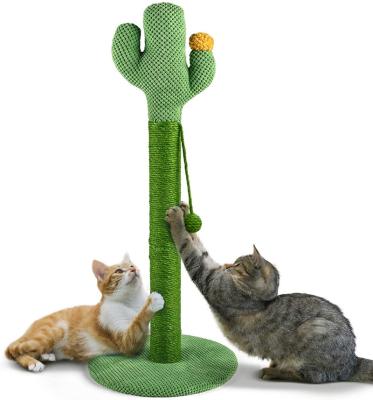 China Cat Tree Cactus Scratcher With Viable Hanging Ball Suitable For Large Cat Scratching Post Indoor Pet Toy for sale