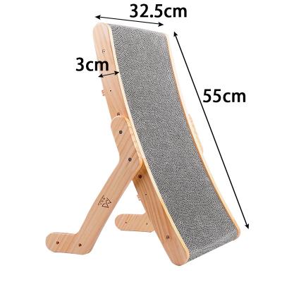 China Anti Stocked Wooden Cat Scratcher Cat Scratch Board Bed 3 in 1 Upright Pet Cat Toys Grinding Nail Scraper Mat Training Grinding Protective Claw for sale