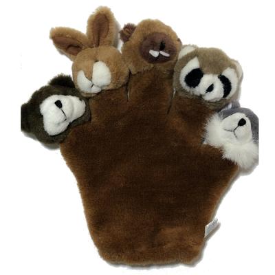 China Wild Animal Plush Toy Wolf Beaver Bear Glove Puppet Stuffed Plush Glove Hand Puppet Toys C91 for sale