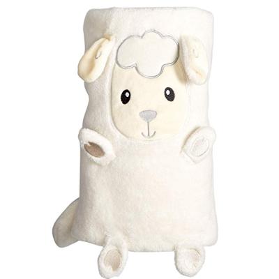 China C105 Flannel Fleece Throw Blanket Plush Animal Anti-pilling Toys Adorable Sheep Plush Animal Throw Blanket for sale