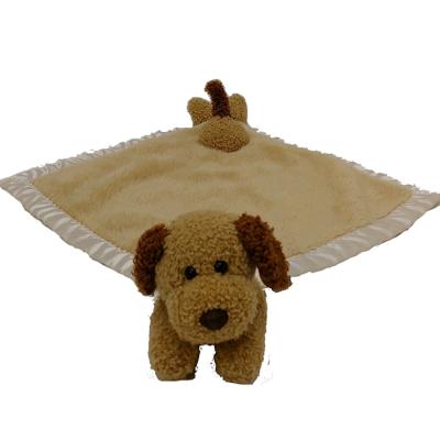 China B945 Cute Dog Baby Blanket Muslin Baby Blanket Puppy Fleece Stuffed Safety Blanket Anti-pilling for sale