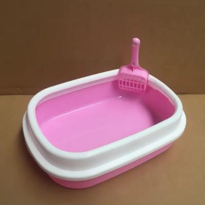 China Sustainable High Quality Pet Supplies Cat House Toilet Portable Pp.Resin Cat Litter Basin for sale