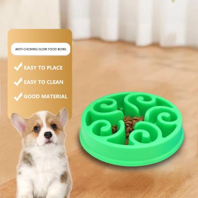 China Non-automatic PP Material Bowl Strong Suction Base Silicone Pet Slow Feeder Preventing Choking Overturning Cats Dogs Slow Feeder Pet Bowl for sale