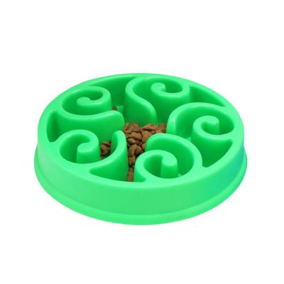 China Non-automatic Durable Wear-Resistant PP Material Travel Preventing Choking Labyrinth Dog Feeder Slow Eating Pet Bowl Cat Pet Slow Feeder Bowl for sale