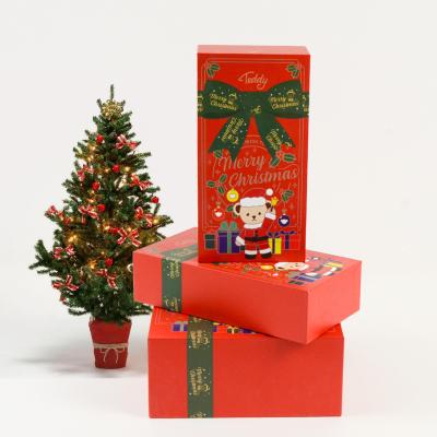 China Small Customization Materials ODM Mass Luxury Christmas Red Recycled Packaging Gift Box For Business And Shopping for sale