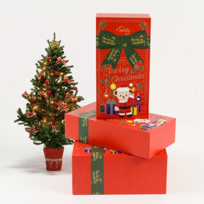 China High Quality Quick Proofing Recycled Materials Stop Solution Red Luxury Custom Christmas Gift Packaging Box For Toy for sale