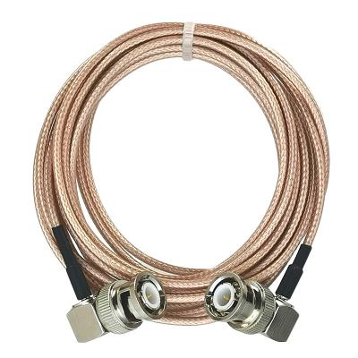 China RF Connection Bnc Right Angle Dual 90 Degree Male Elbow rg316 Silver Plated Pure Copper RF Coaxial Cable Adapter 50ohm for sale