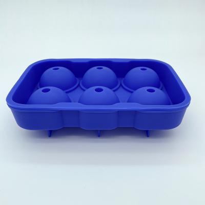 China 6 Cavities Silicone Rubber Ice Ball Maker Sustainable Cube Tray Molds for sale