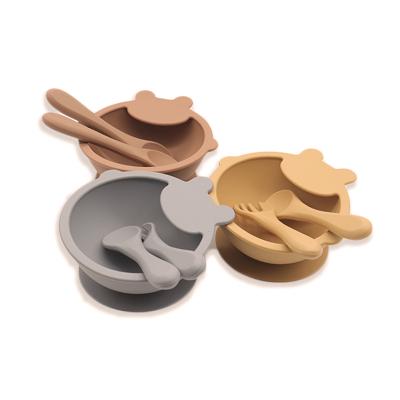 China BPA NCYLIFE Silicone Bowl and Spoon Set Silicone Bowl Free Wholesale Suction Cup for sale