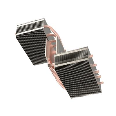 China Building Material Stores KINCNC Custom 1500w LED Stage Light Cooling Extruded Aluminum Fin Sintered Copper Heat Pipes Soldering Heatsink for sale