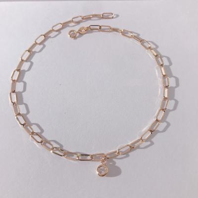 China Fashion Factory 18K Solid Gold Anklet Foot Chains Wholesale Sexy Bling Bling Anklets Foot Chains for sale