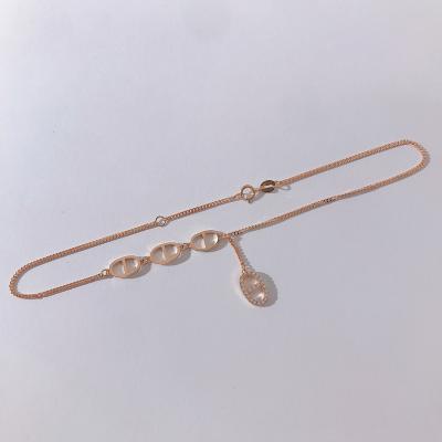 China Fashionable Au 750 anklet chains factory wholesale plus size gold anklet sex jewelry anklet chain for sale