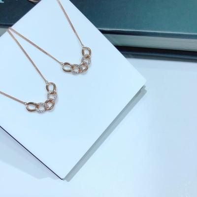 China Manufacture CLASSIC Professional Cheap 18K Rose Gold Chain Ring Pendant Necklace for sale