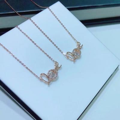 China CLASSIC Hot Fashion Tiny Jewelry 18k Gold / Zircon Initial Love Dancing Diamond Pendant Necklace for sale