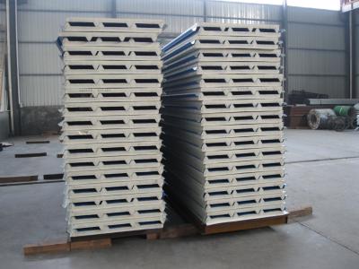 China Fireproof PU Sandwich Panel Insulation 50mm Thickness for Prefabricated House for sale